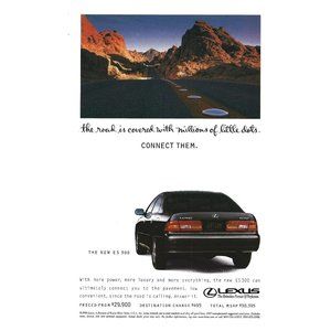 New ES 300 Lexus Car Auto 1990s  Vintage Print Ad